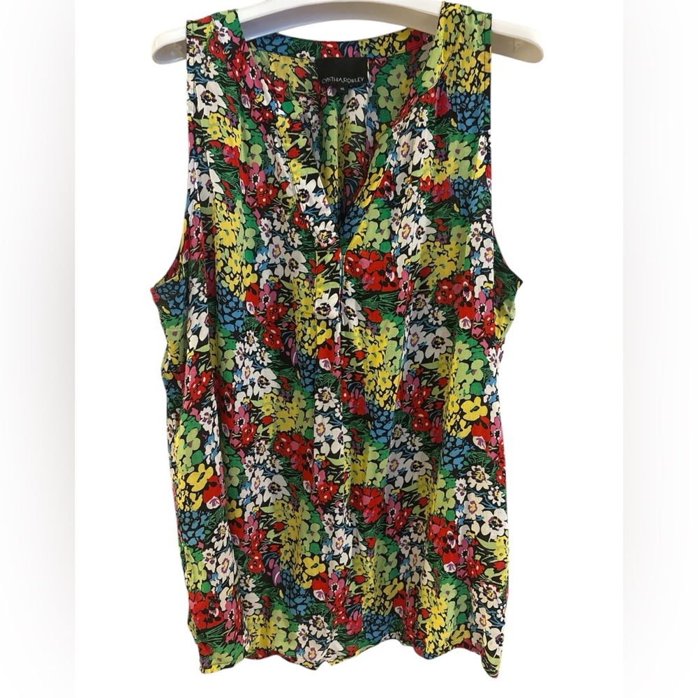 Women’s Cynthia Rowley Multicolor Floral Sleeveless Blouse, Size XL